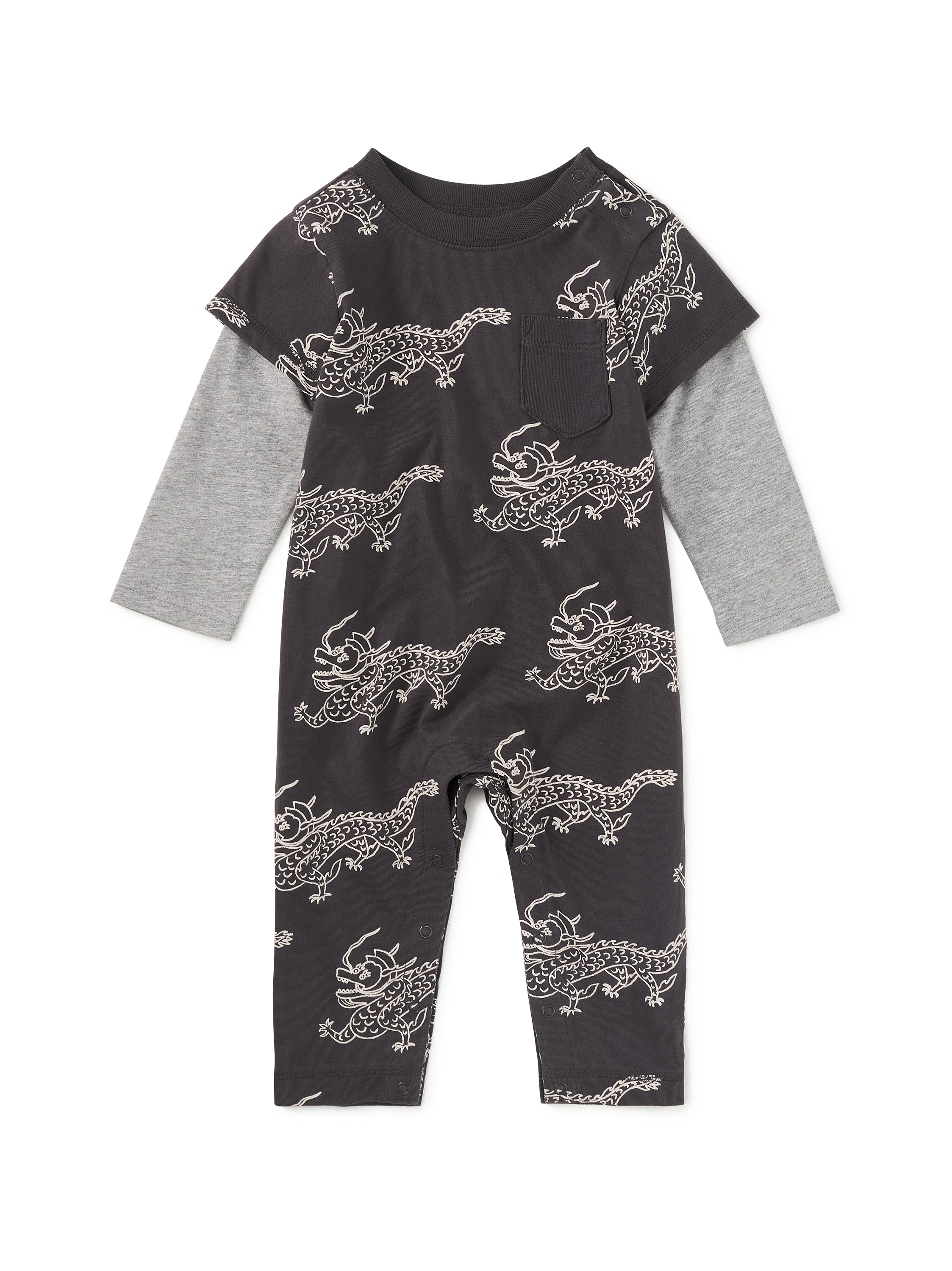 Layered Button-Up Baby Romper