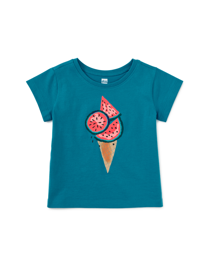 Watermelon Cone Graphic Tee in Bondi Blue - View 2