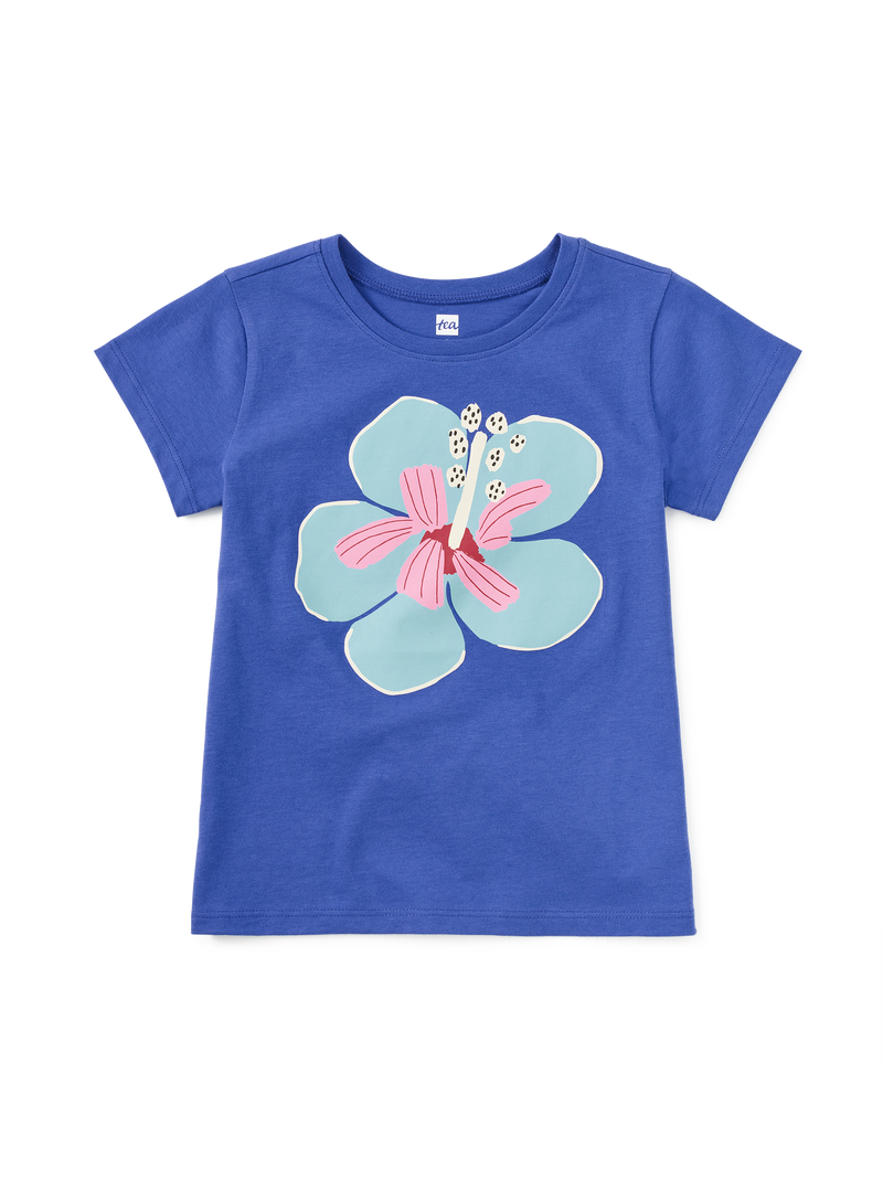 Bold Hibiscus Graphic Tee in Majorelle Blue - View 1