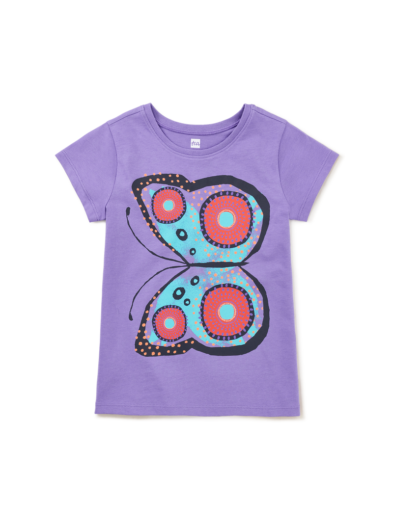 Kenyan Butterfly Graphic Tee in Paisley Purple - View 1