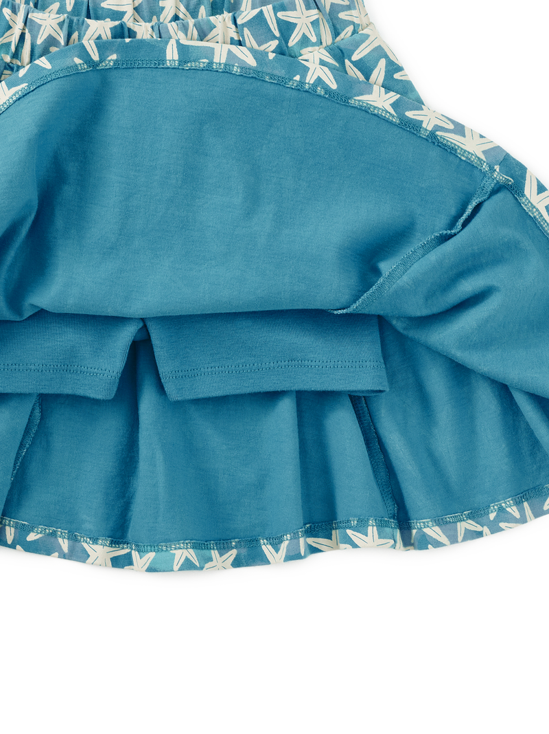 Twirl Skort in Watercolor Starfish - View 2