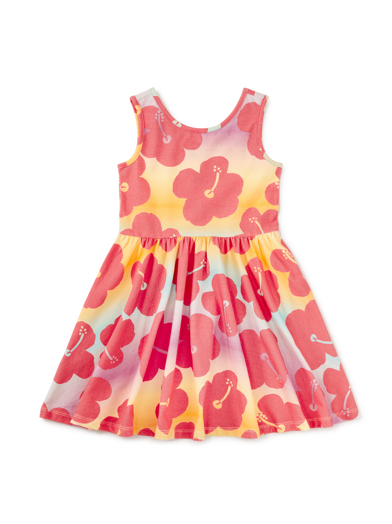 Sleveless Ballet Dress in Rainbow Hibiscus - View 1
