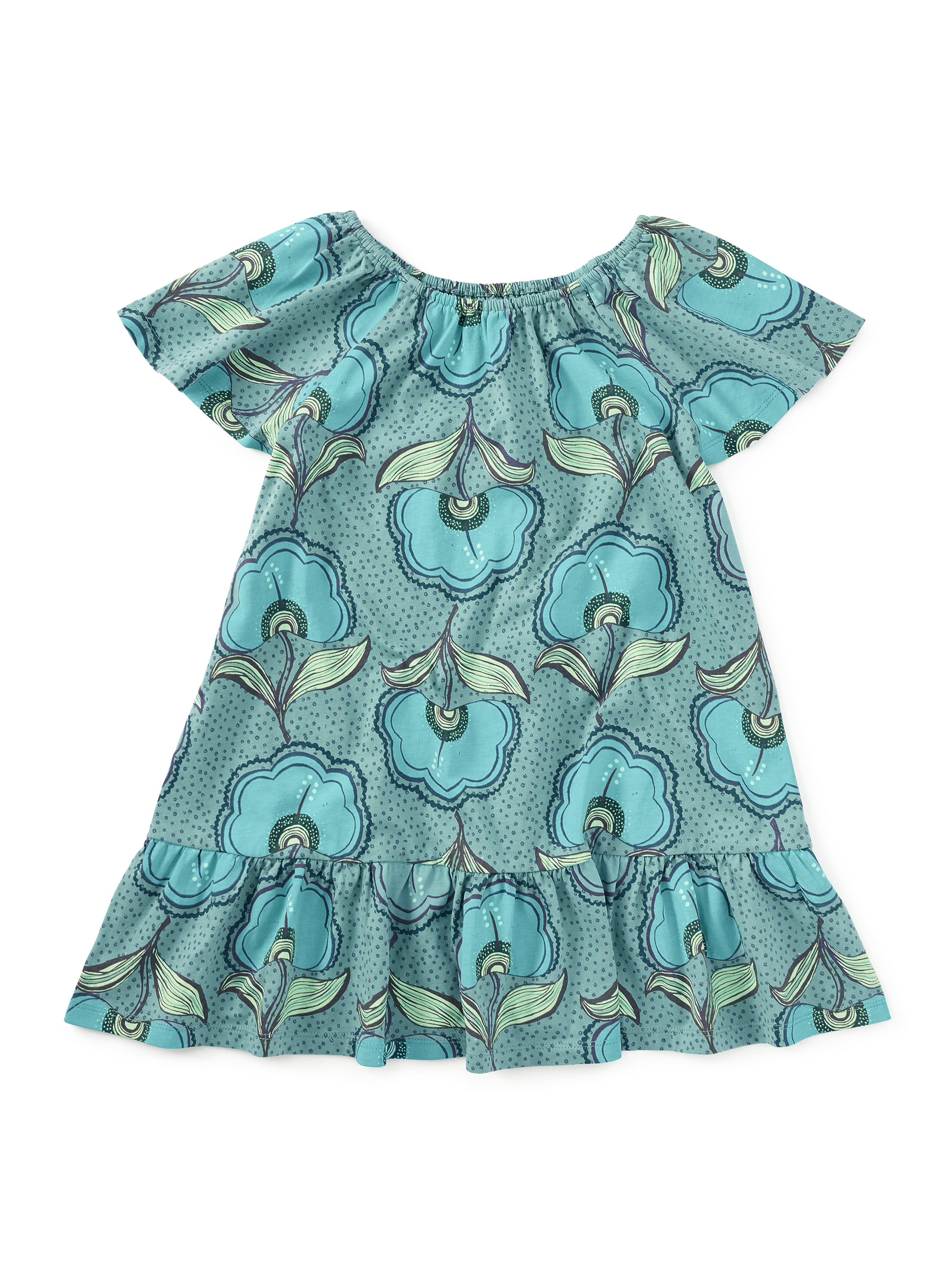 Flutter Sleeve Drop Skirt Dres