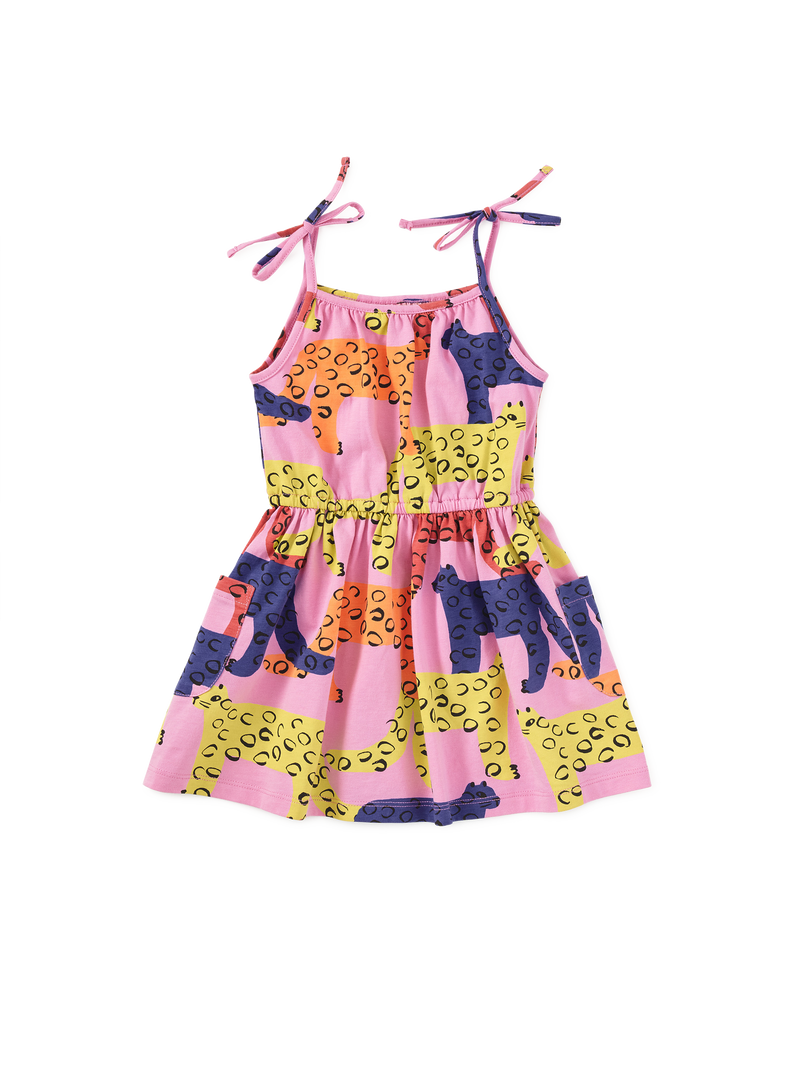 Tie Shoulder Twirl Dress in Bright Jaguars - View 2