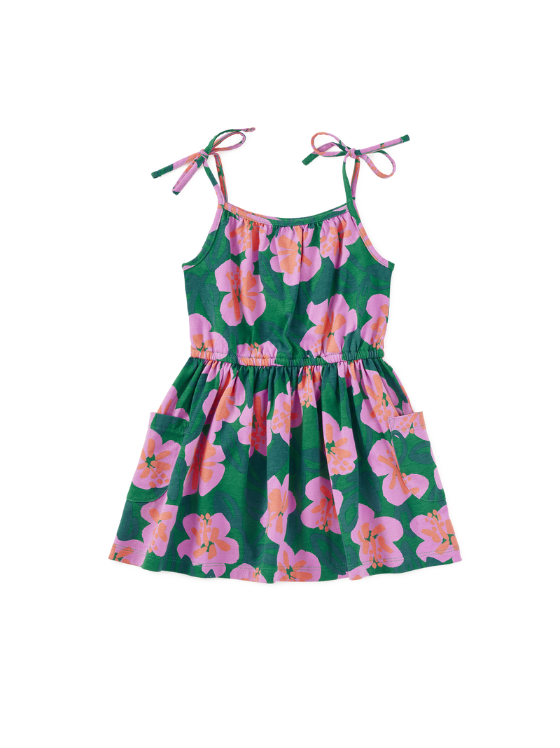 Tie Shoulder Twirl Dress in Bold Hibiscus - View 2