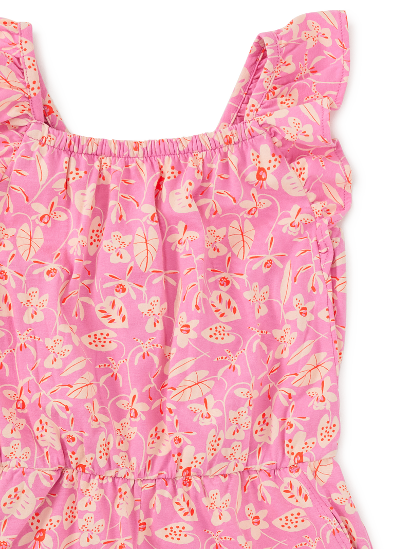 Ruffle Strap Romper in Orchid Abundance - View 2