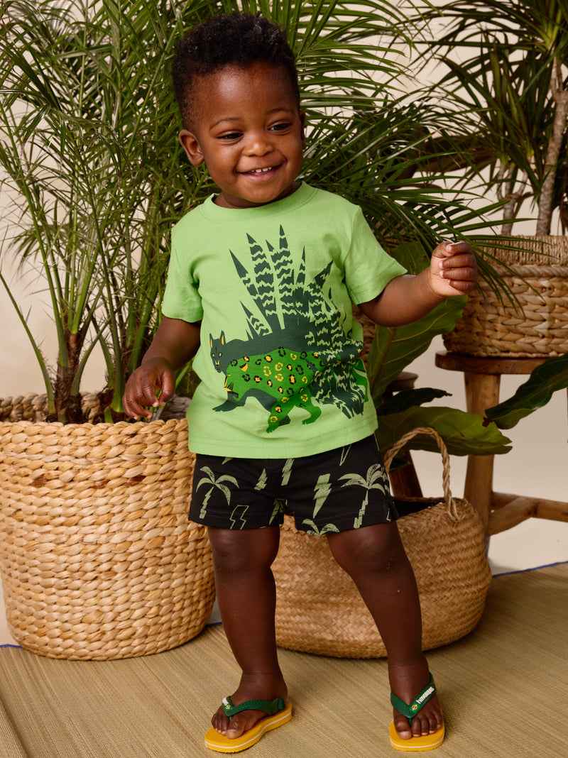 Puma And Leopard Graphic Tee in Matcha - View 2