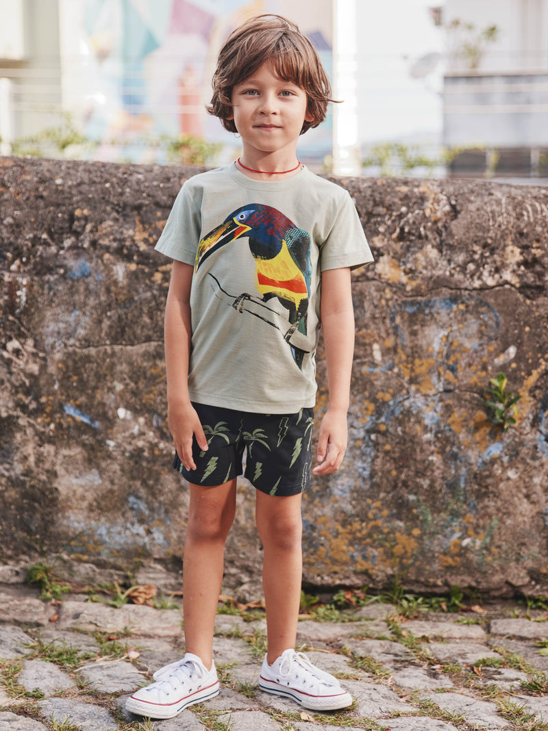 Aracari Bird Graphic Tee in Mica - View 2