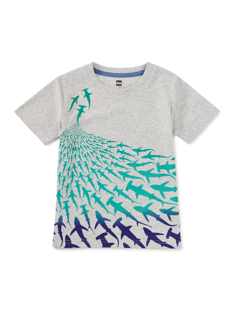 Shiver Of Sharks Graphic Tee in Light Grey Heather - View 1