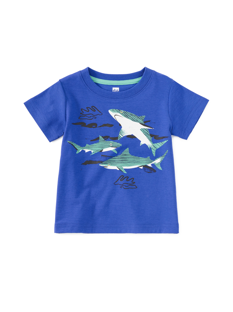Shark Play Graphic Tee in Majorelle Blue - View 2