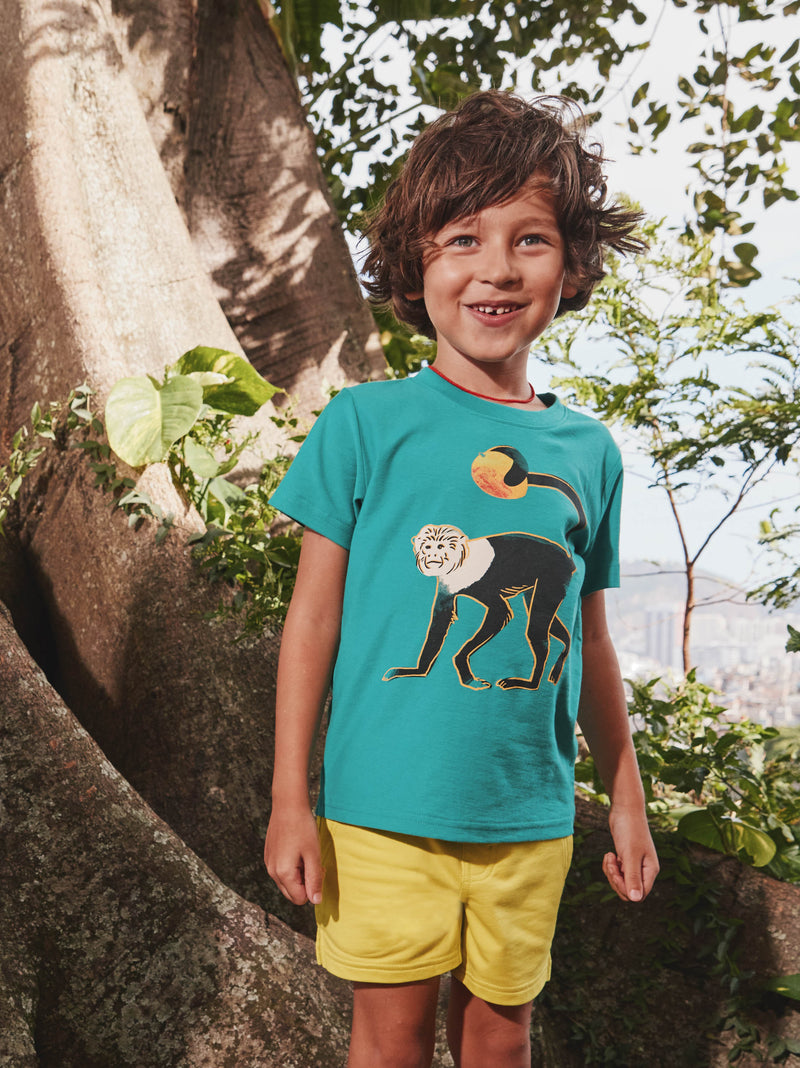 Monkey And Mango Graphic Tee in Viridis - View 2