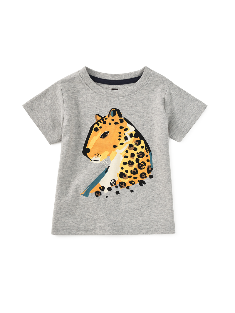 Painted Jaguar Graphic Tee in Med Heather Grey - View 2