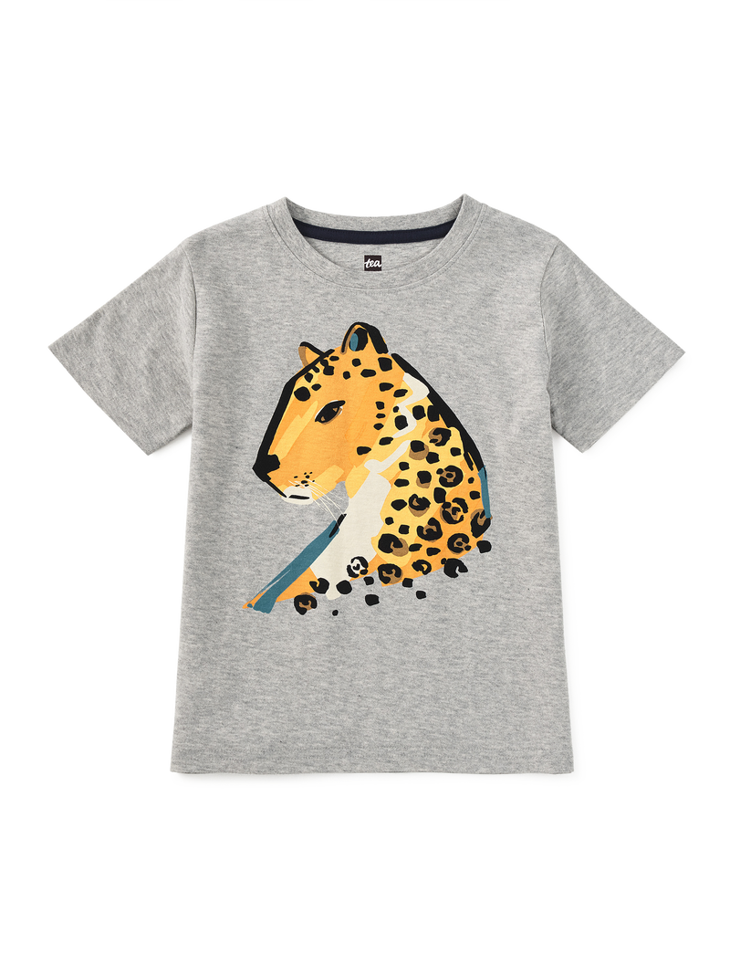 Painted Jaguar Graphic Tee in Med Heather Grey - View 1