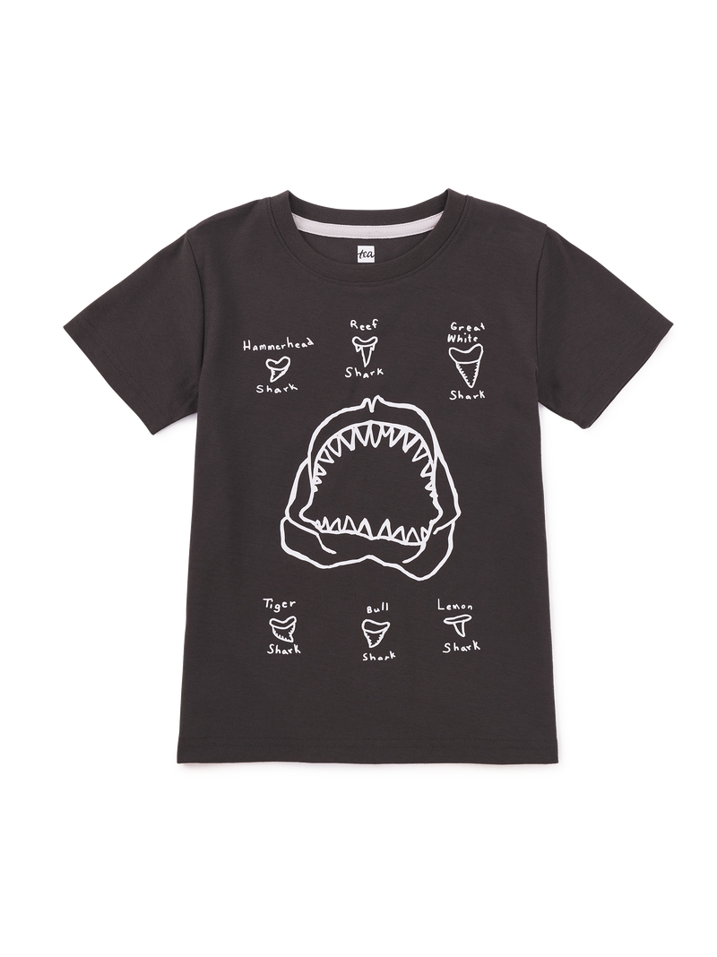 Shark Tooth Graphic Tee in Iron - View 1
