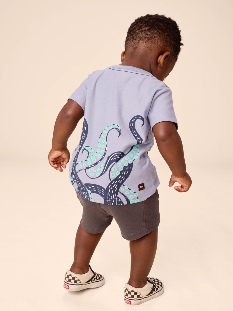Octopus Arms Graphic Tee in Seal Grey - View 2