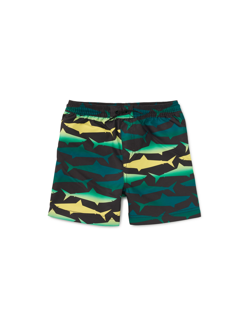 Mid-Length Swim Trunks in Sunwashed Sharks - View 1