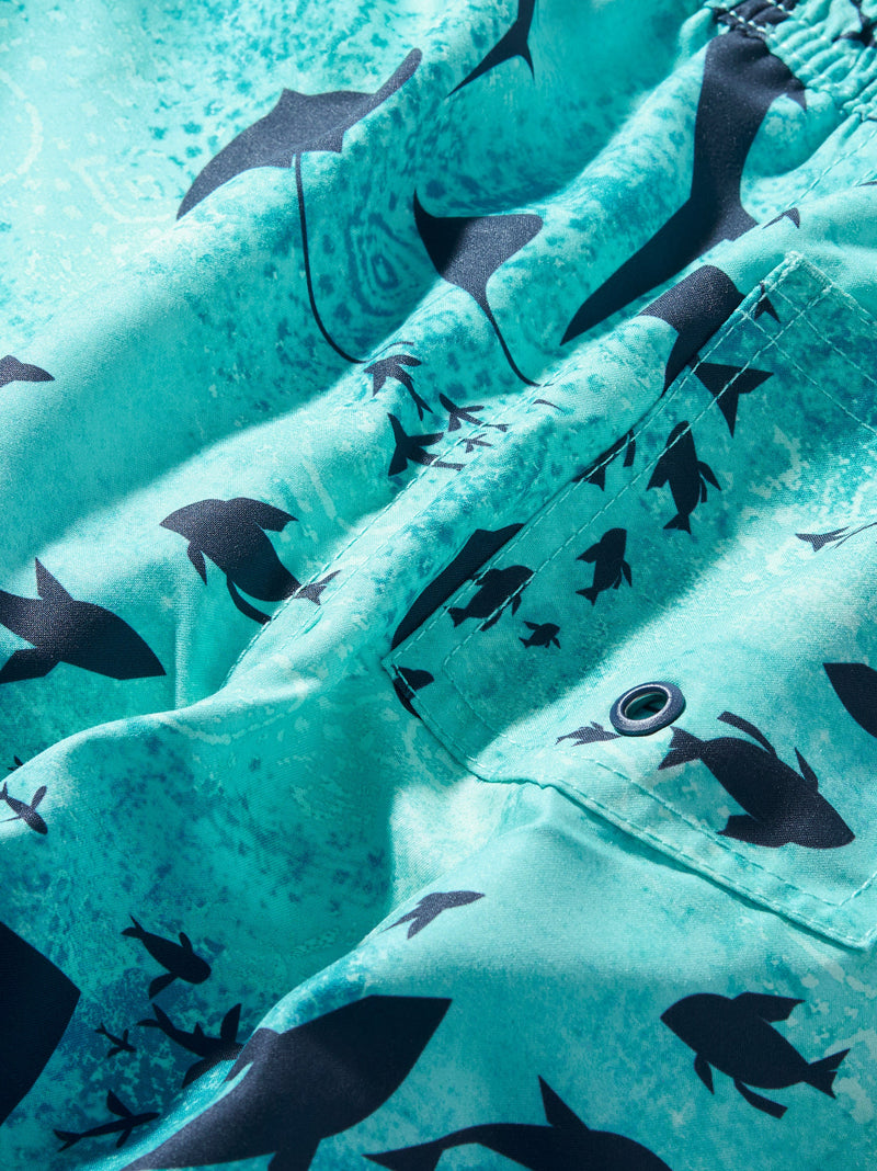 Mid-Length Swim Trunks in Swarming Sharks - View 2