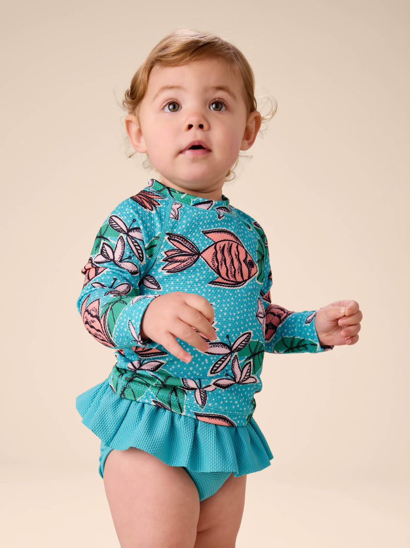 Rash Guard Baby Swim Set in Brazilian Tropical Fish - View 2