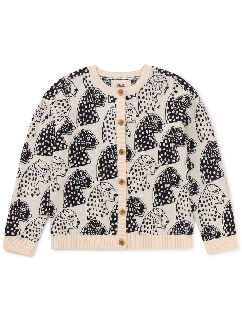 Iconic Cardigan in Block Print Jaguar - View 1