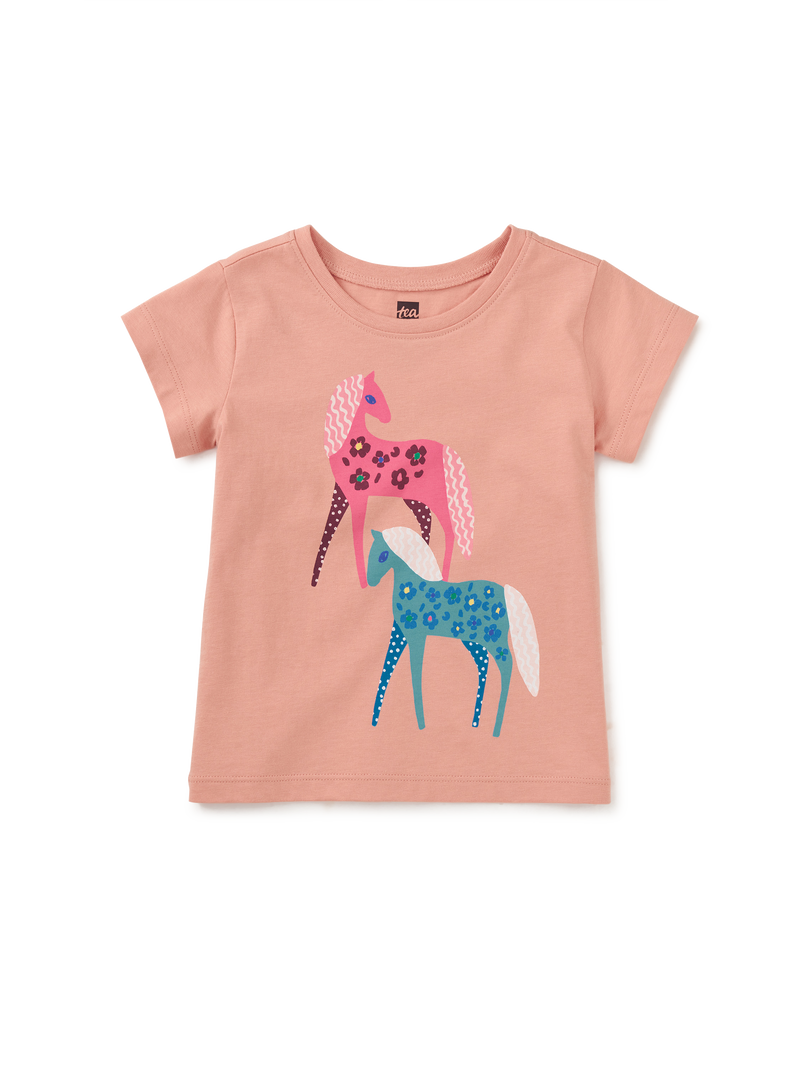 Brazilian Horse Graphic Tee in Fado Rose - View 2