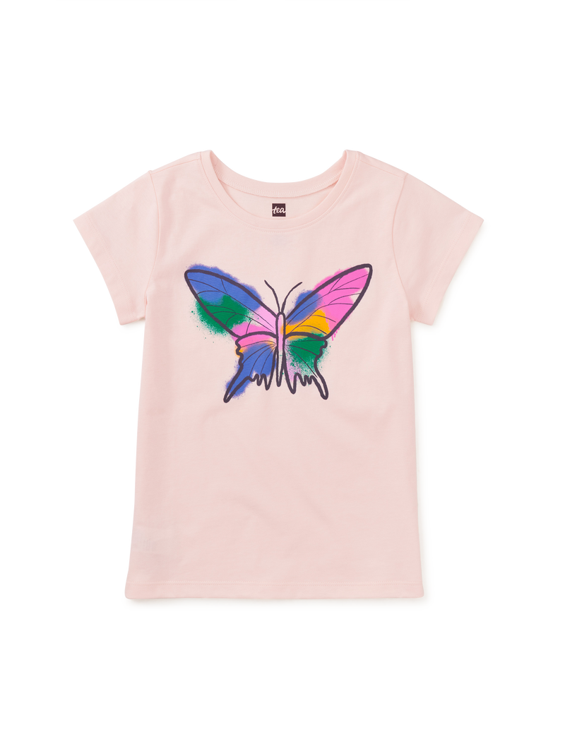 Grafitti Butterfly Graphic Tee in Creole Pink - View 1