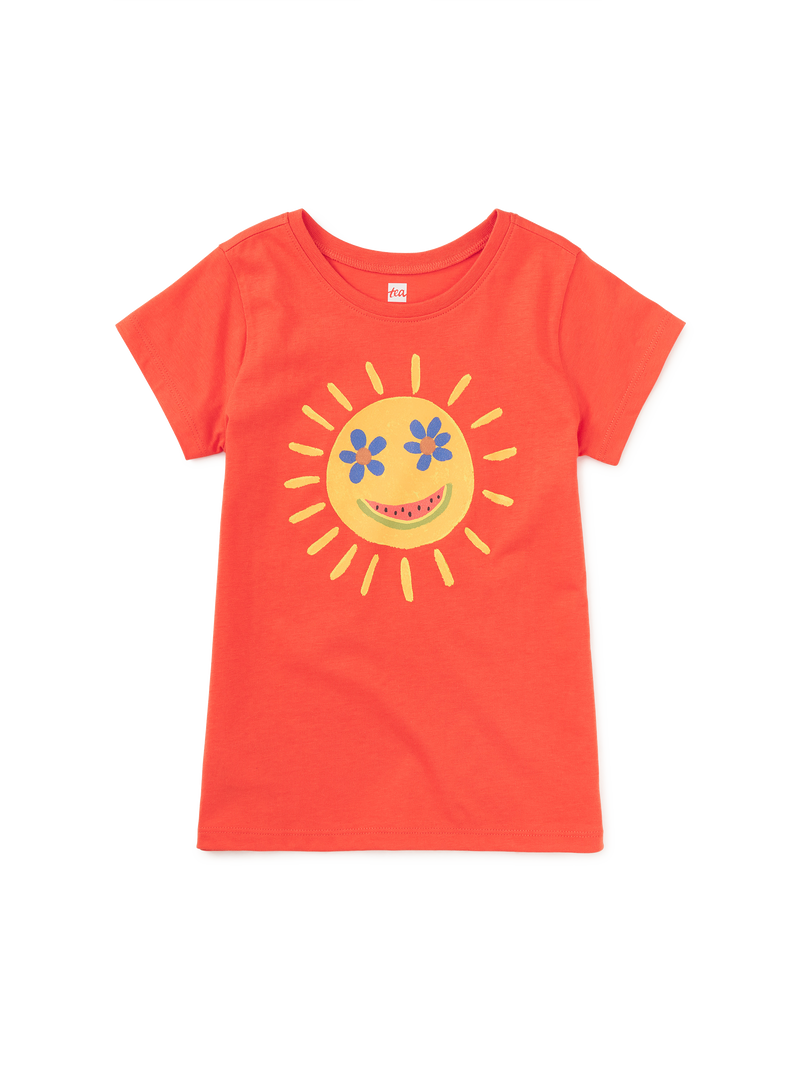 Smiley Sun Graphic Tee in Nectarine - View 1