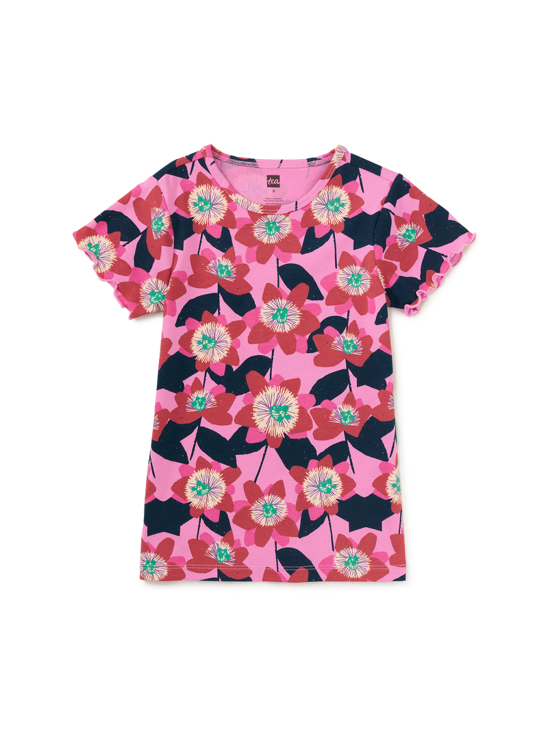 Printed Slim Fit Top in Block Print Passion Flower - View 1