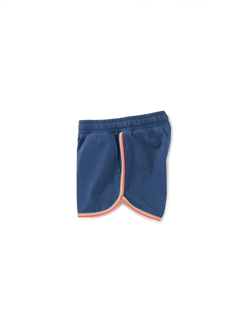 Rainbow Binding Track Shorts in Cobalt - View 2