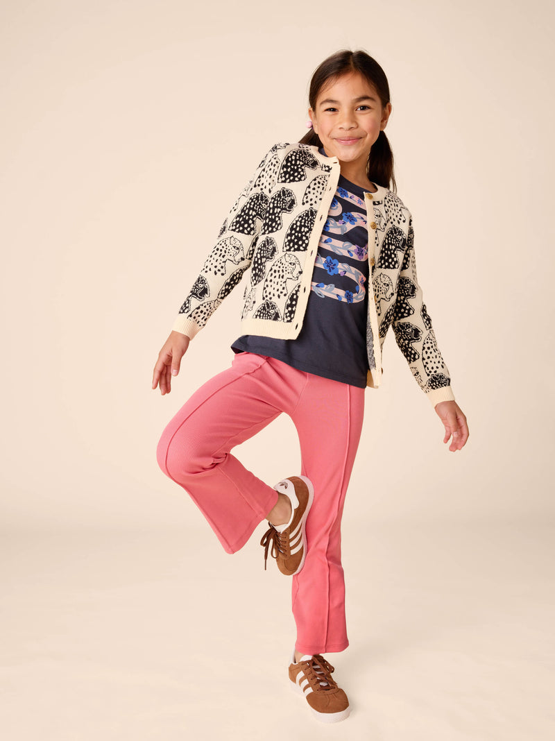 Ribbed Flare Pants in Desert Rose - View 2