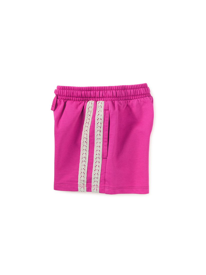Crochet Sporty Shorts in Flambe - View 2
