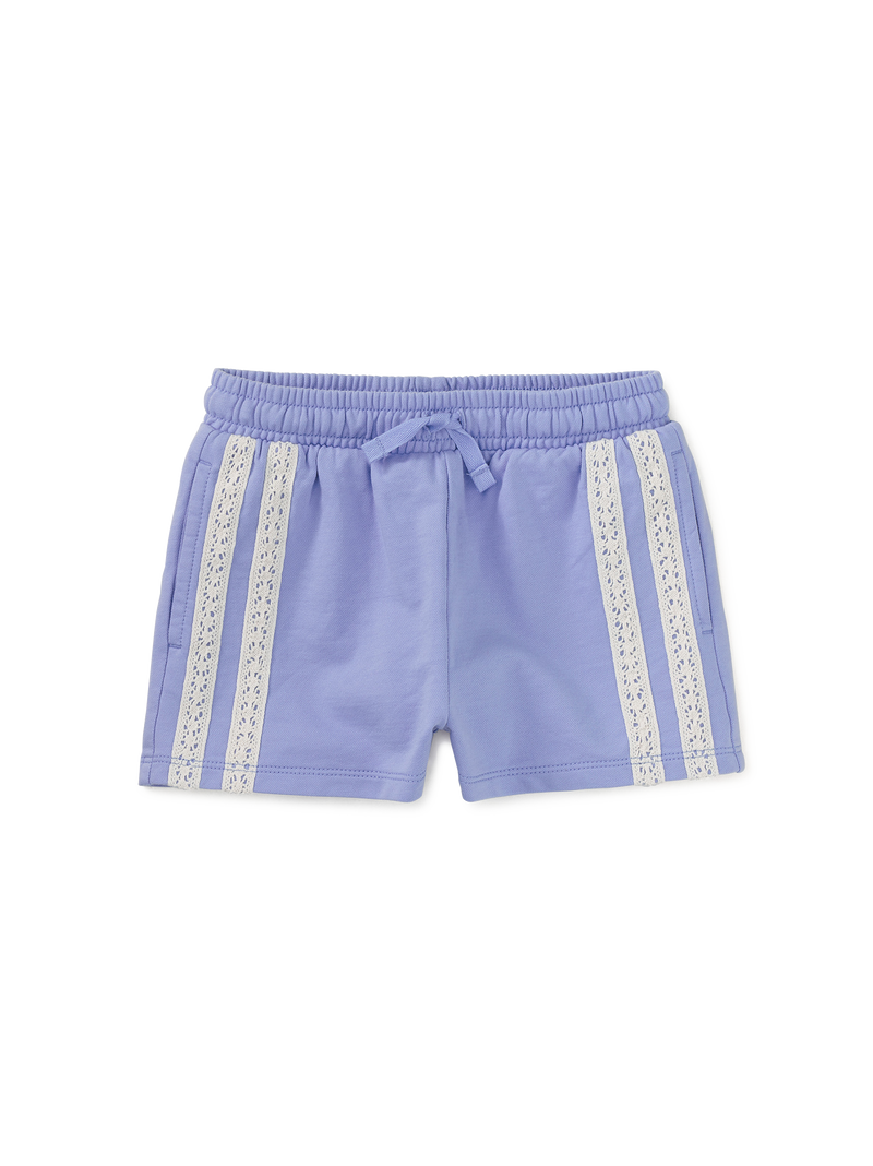 Crochet Sporty Shorts in Moonbeam - View 1