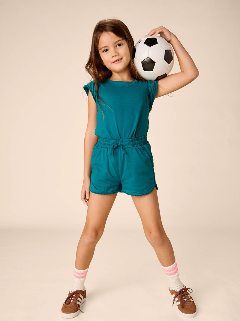 Pom-Pom Gym Shorts in Scuba - View 2