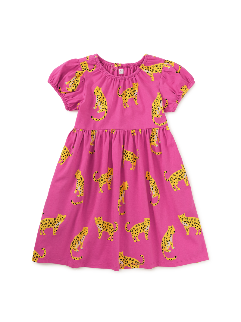 Puff Sleeve Empire Dress in Sweet Jaguars - View 1