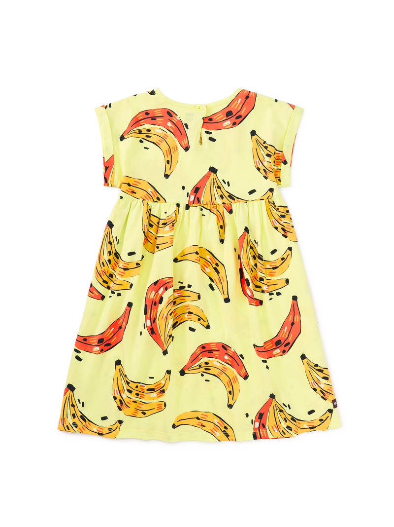 Short Sleeve Empire Dress in Samba Banana - View 2