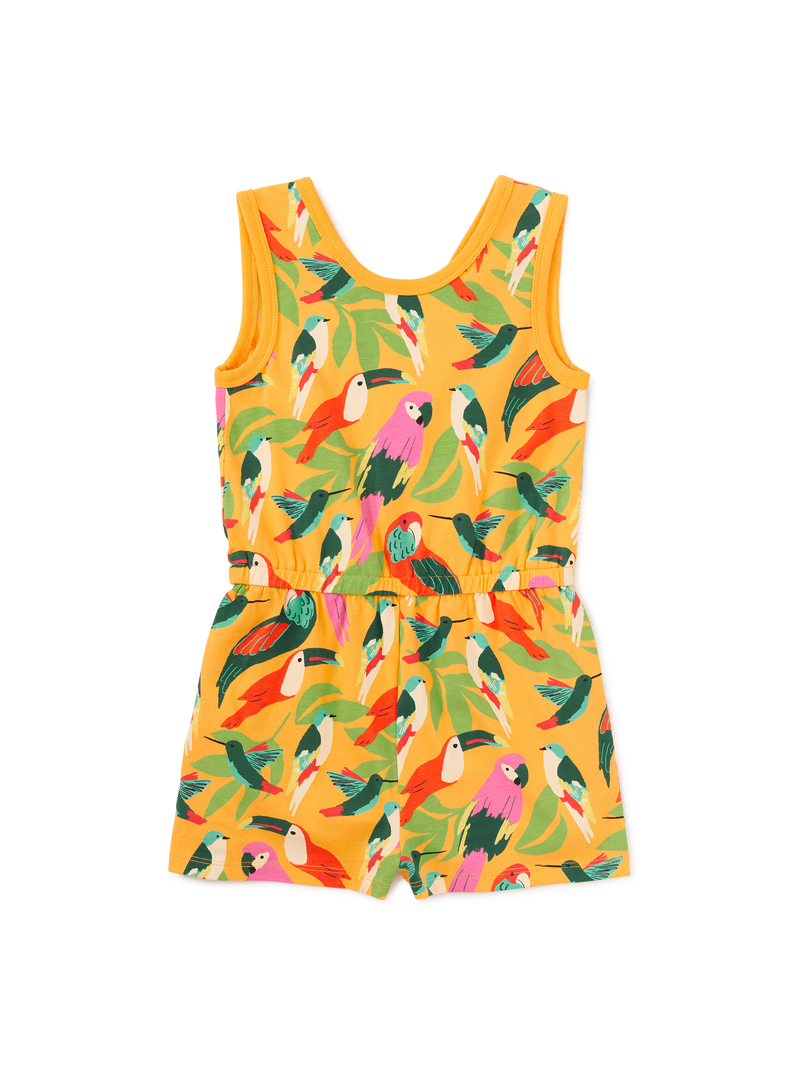 Reversible Wrap Romper in Wild Birds - View 1