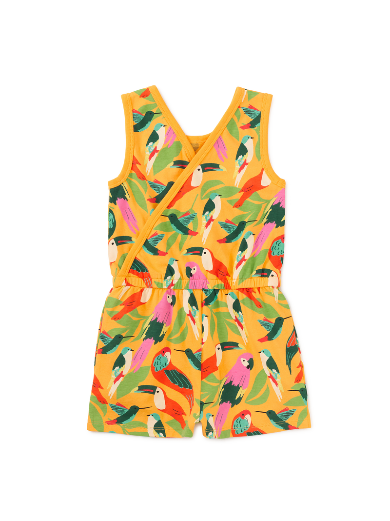 Reversible Wrap Romper in Wild Birds - View 2