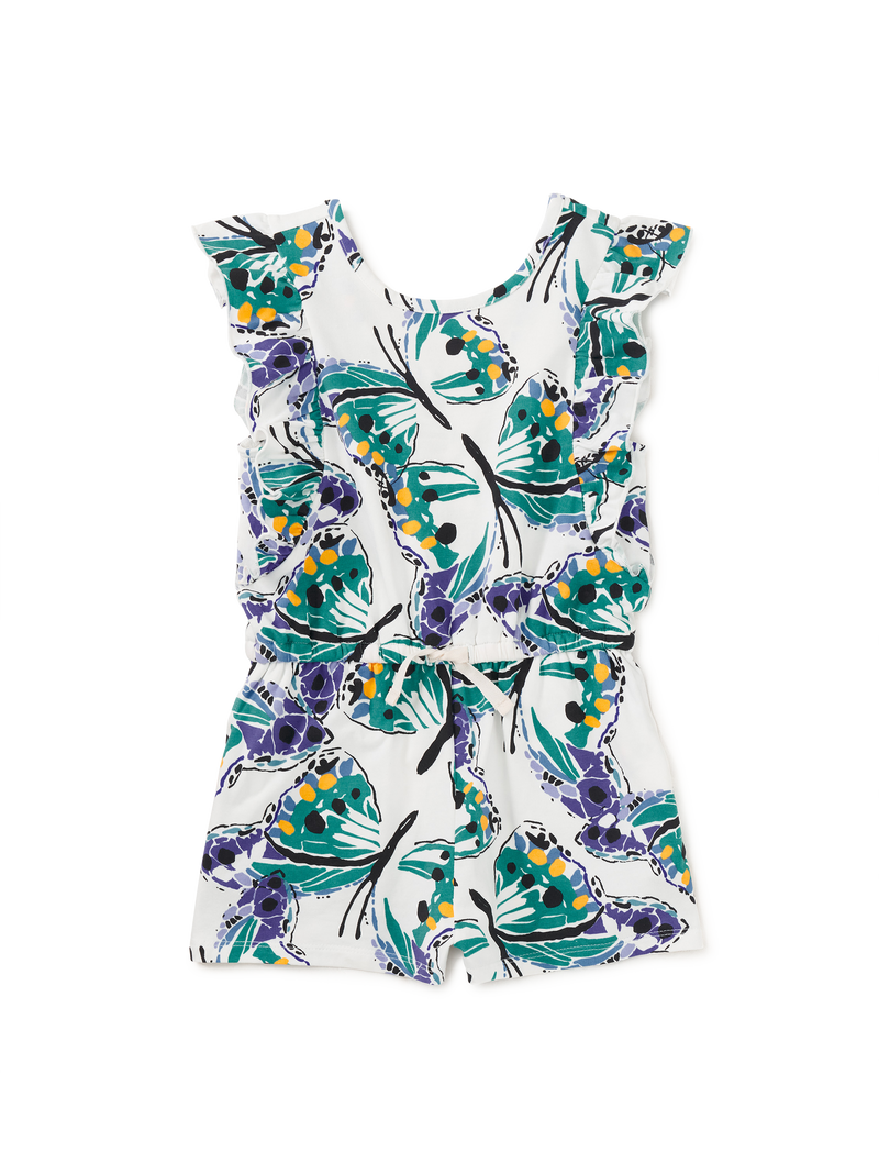 Flutter Sleeve Romper in Carnival Butterfly - View 1