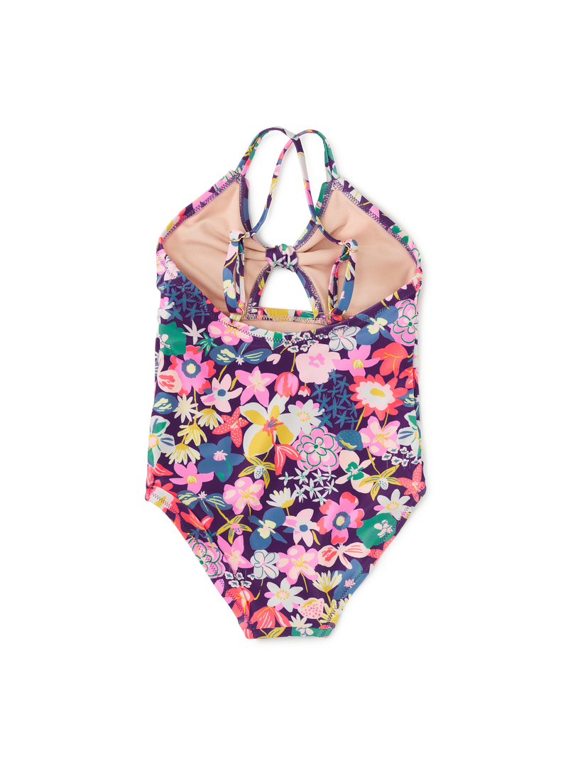 Cut Out One Piece Swimsuit in Caribbean Wildflowers - View 2