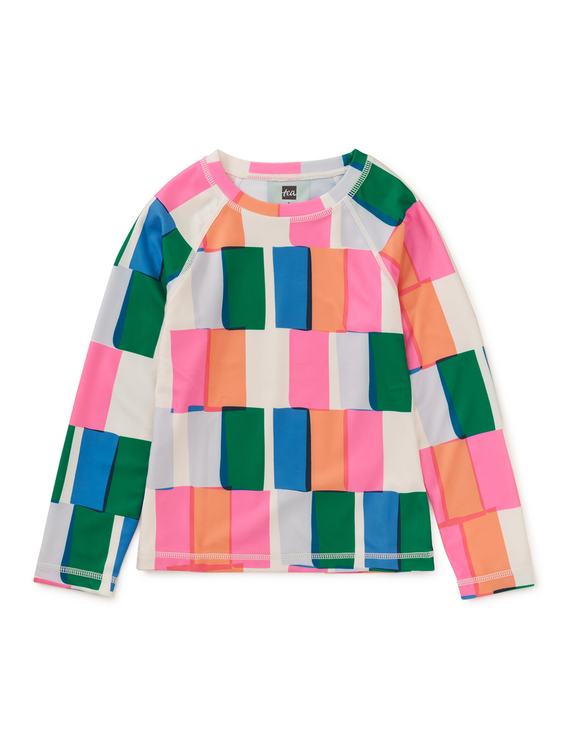 Long Sleeve Rash Guard in Copacabana Tile - View 1