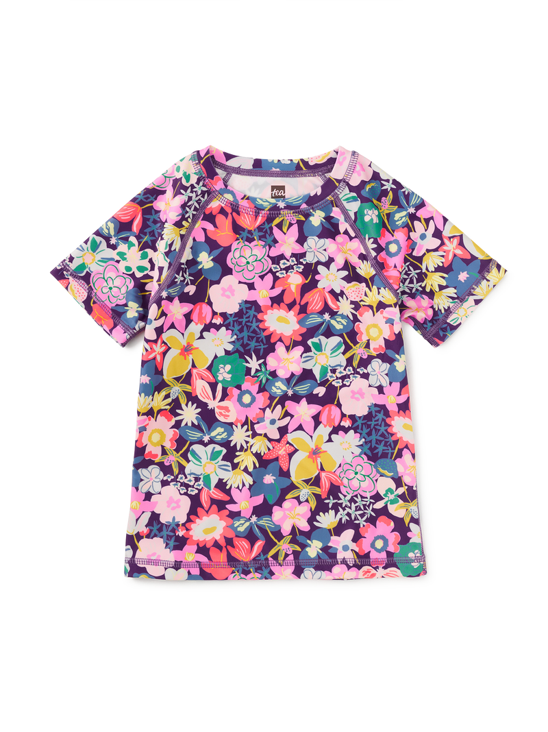 Short Sleeve Rash Guard in Caribbean Wildflowers - View 1