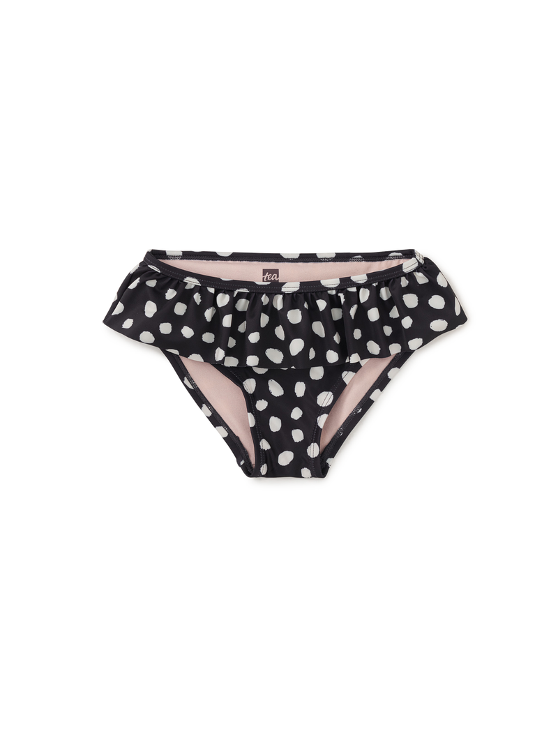 Ruffled Bikini Bottoms in Jaguar Spot Dots - View 1