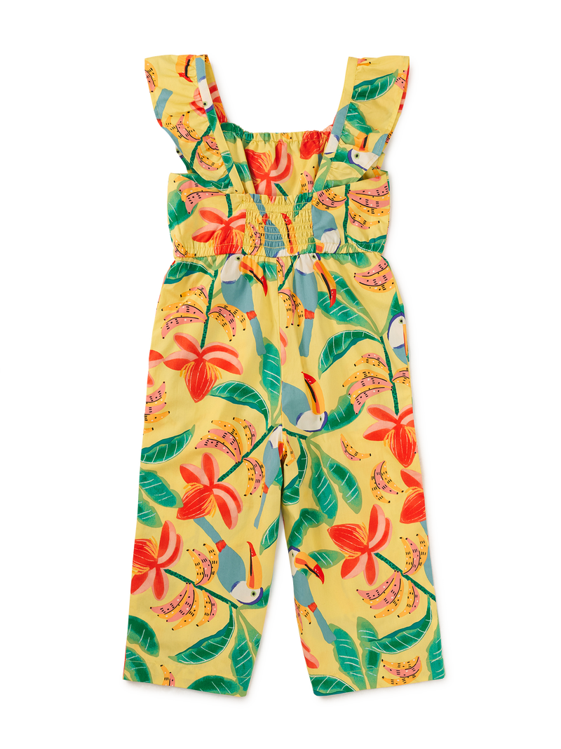 Flutter Strap Jumpsuit in Toucan Banana Tree - View 2