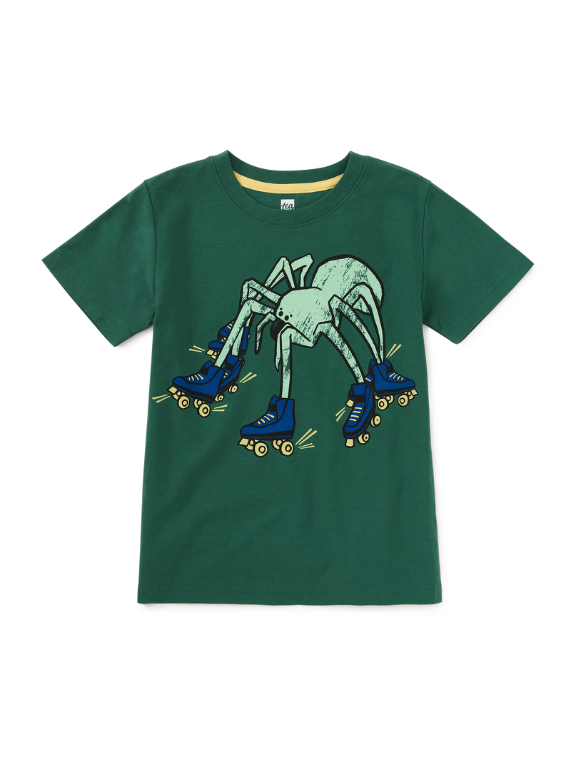 Skater Spider Graphic Tee in Botany Green - View 1