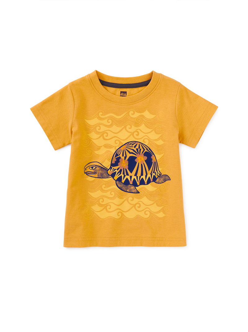 Radiated Tortoise Graphic Tee in Topaz - View 2