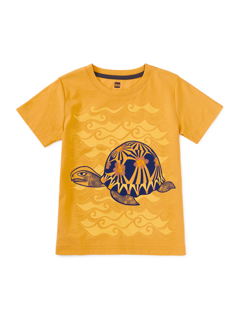 Radiated Tortoise Graphic Tee in Topaz - View 1