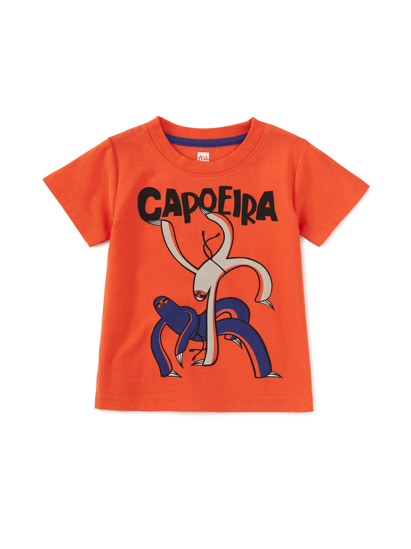 Capoeira Sloths Graphic Tee in Nectarine - View 2