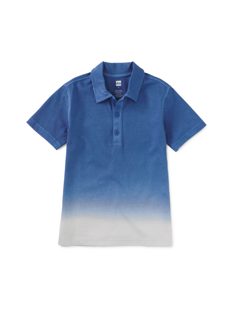 Dip Dye Polo in Batik Blue - View 1