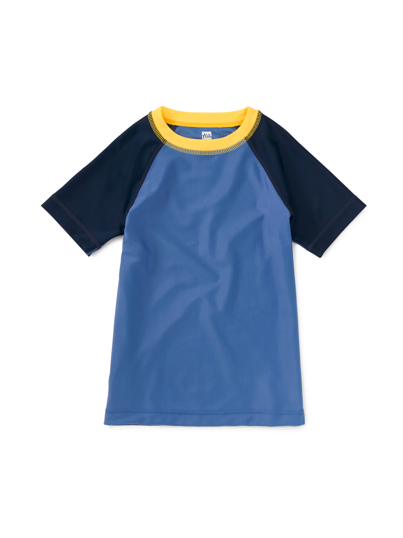 Short Sleeve Rash Guard in Blue Yarrow - View 1