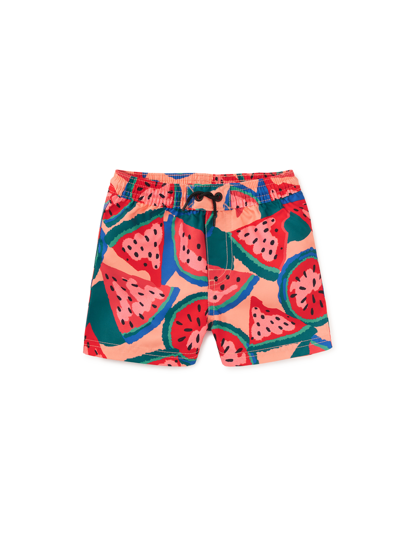 Mid-Length Swim Trunks in Wiggly Watermelons - View 2