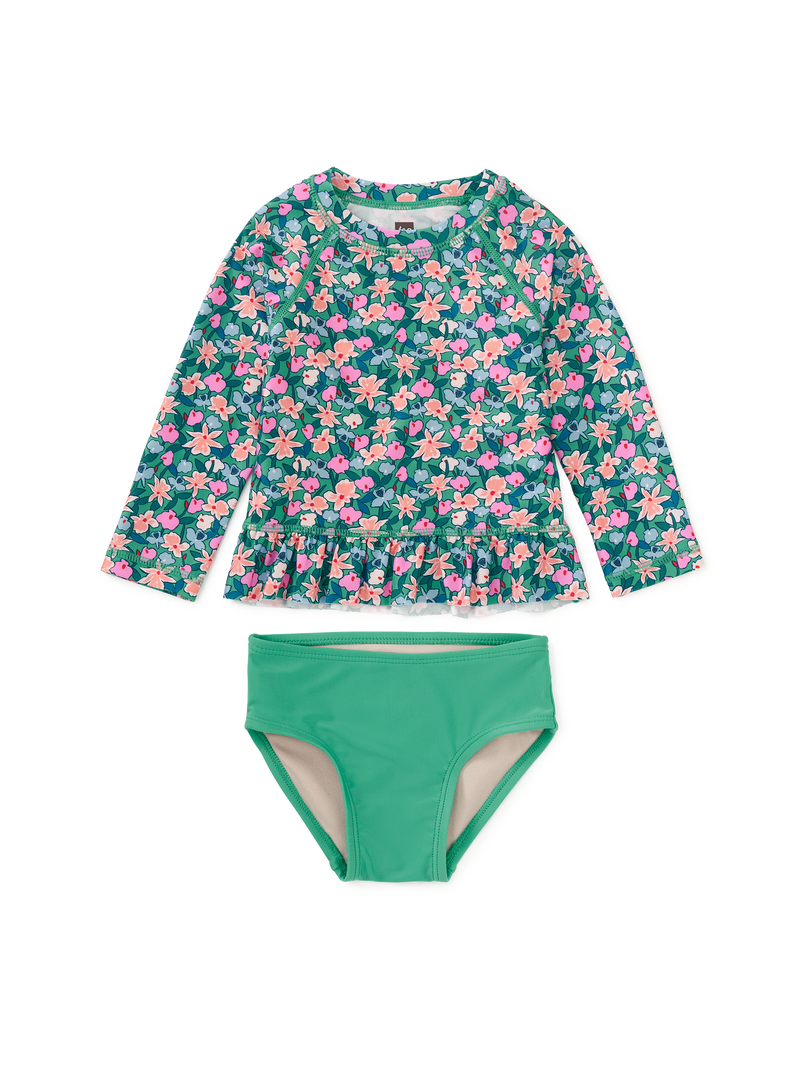 Rash Guard Baby Swim Set in Orchid Ditsy - View 1